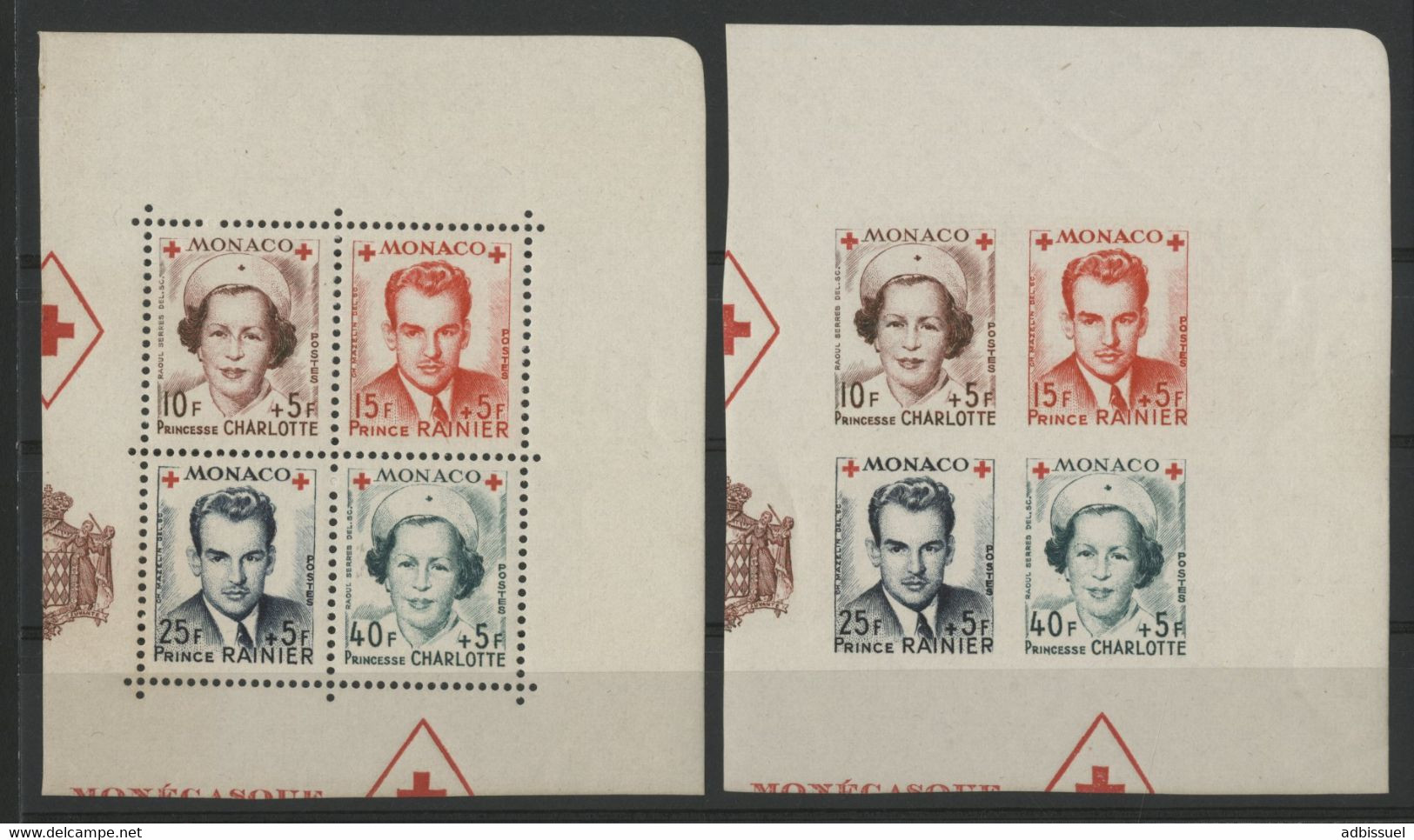 MONACO N° 334A à 337B Deux Blocs De Quatre Dentelé Et Non Dentelé Cote 160 €. Neufs ** (MNH). - Nuevos