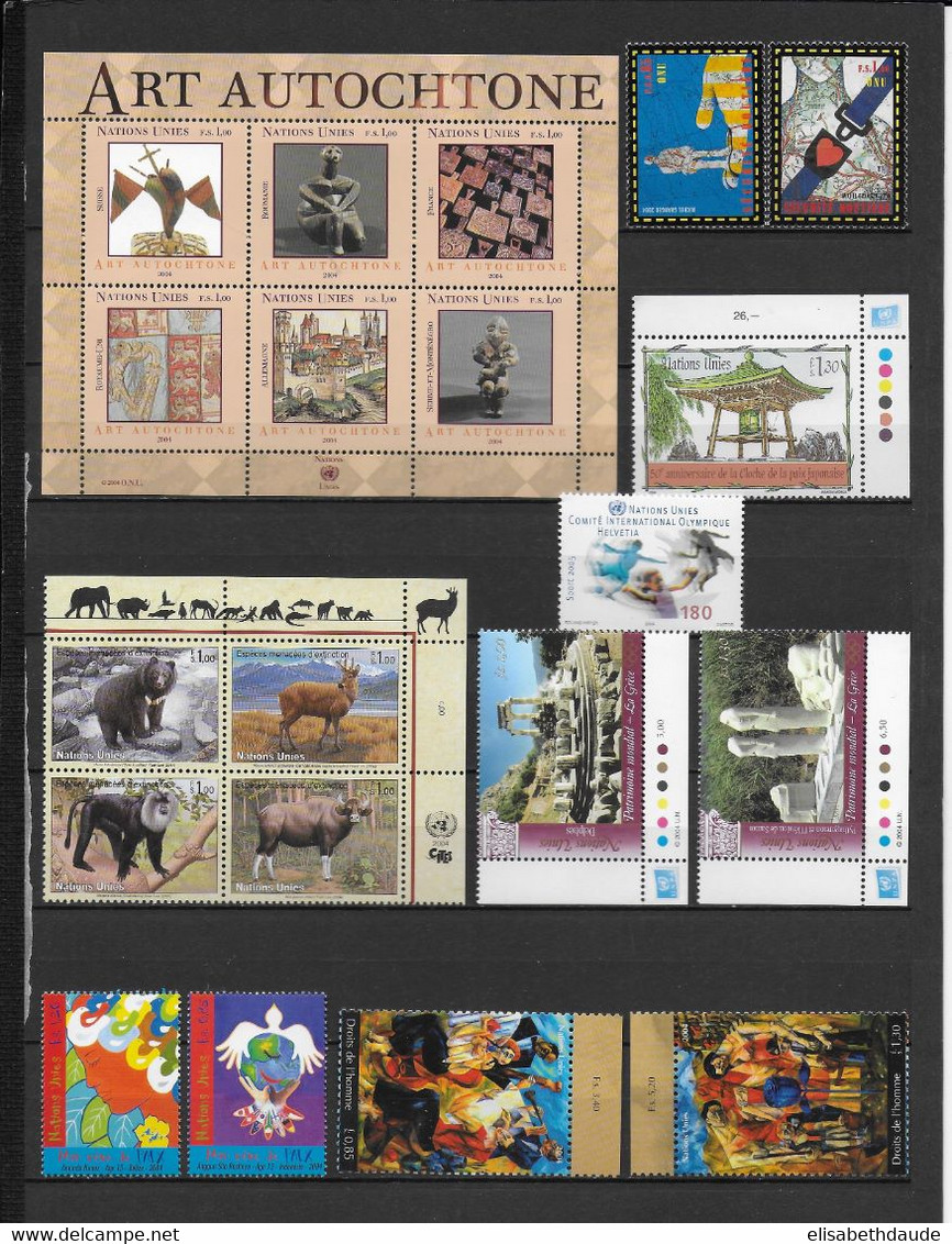 NATIONS UNIES / ONU - GENEVE - ANNEE COMPLETE 2004 ** MNH SAUF CARNET - - Ungebraucht