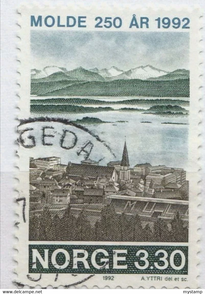 EARLY ISSUE STAMP FROM NORWAY Ships. Harbour. POSTAL CANCLED - Otros & Sin Clasificación