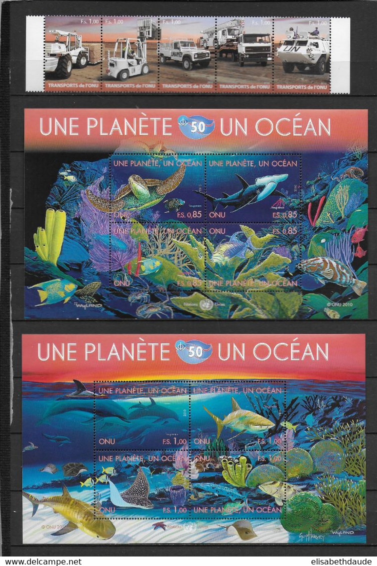 NATIONS UNIES / ONU - GENEVE - ANNEE COMPLETE 2010 ** MNH SAUF CARNET Et PERSONNALISES - 2 PAGES - Neufs