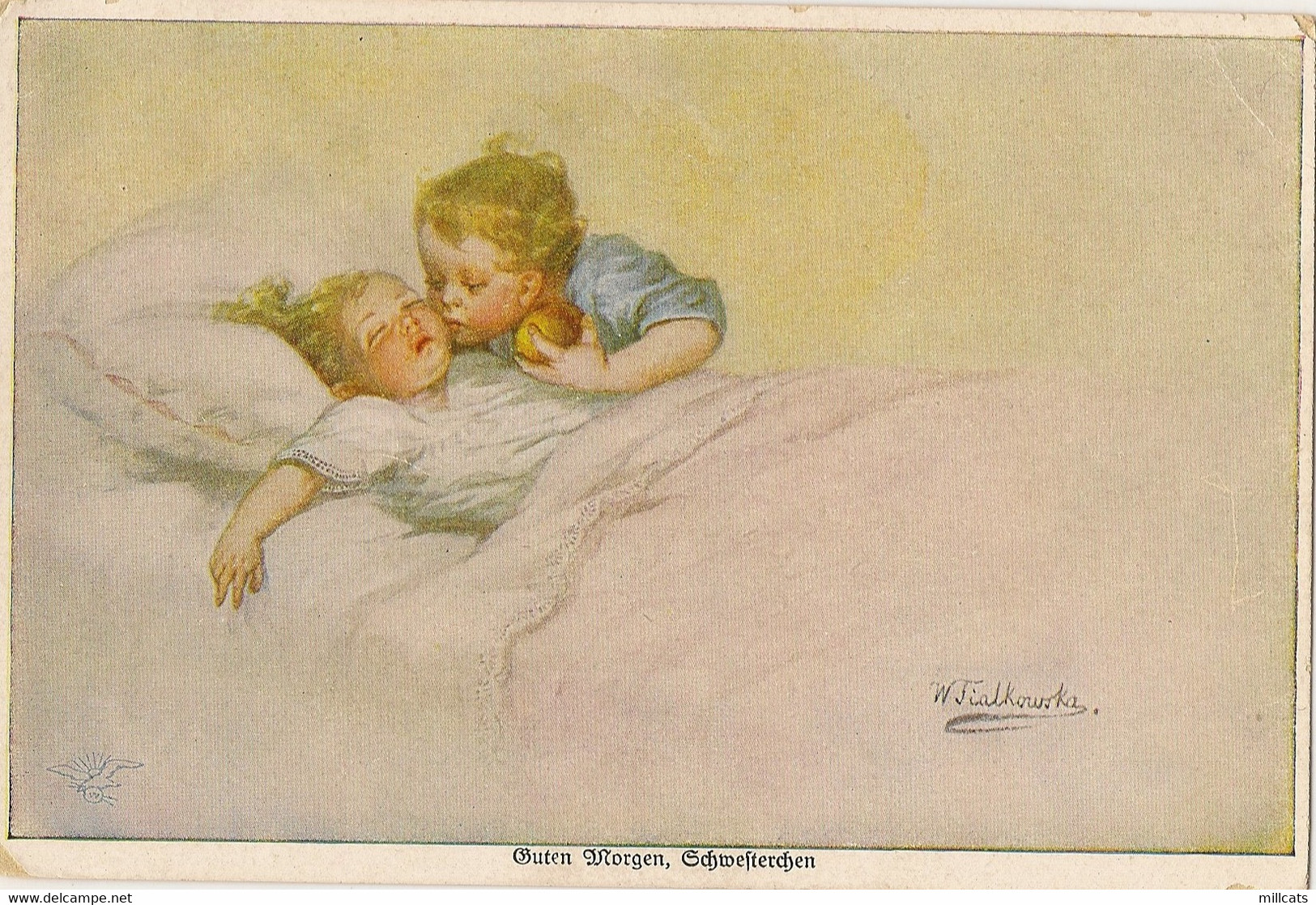 WALLY FIAKOWSKA  CHILDREN ART NOUVEAU    GOOD MORNINGpu 1919 - Fialkowska, Wally