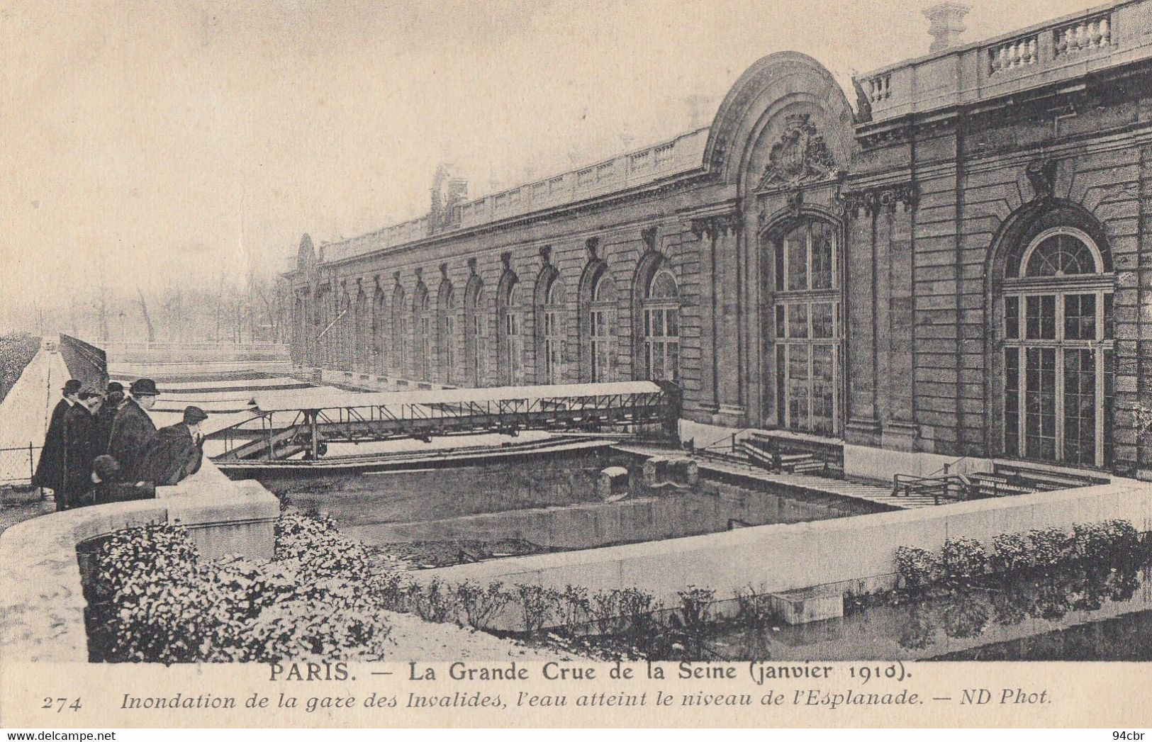 CPA( Paris)inondation 1910 Gare Des Invalides  (b.bur Theme) - Alluvioni Del 1910