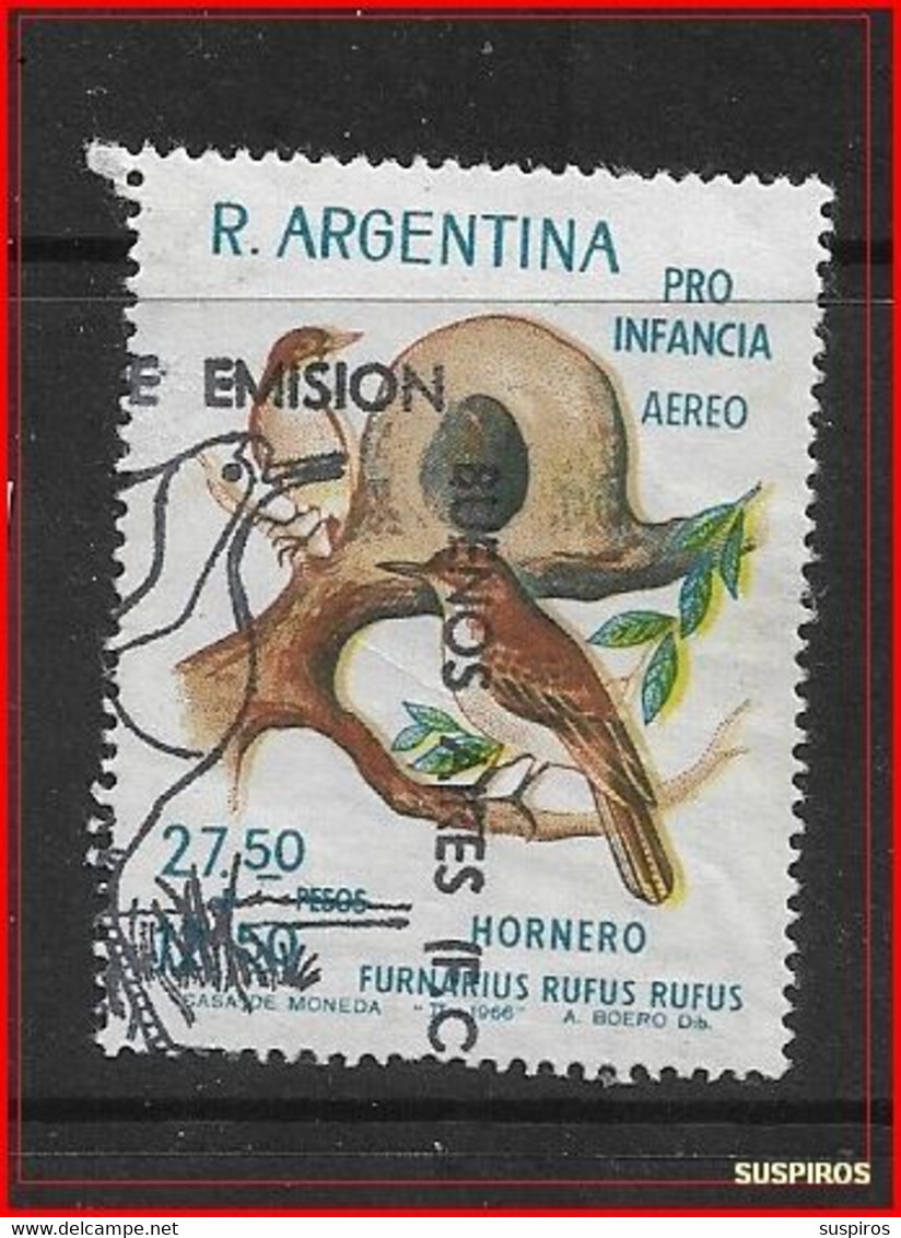 ARGENTINA   1966 Child Welfare - Birds  GJ #1352  A113 USED - Used Stamps