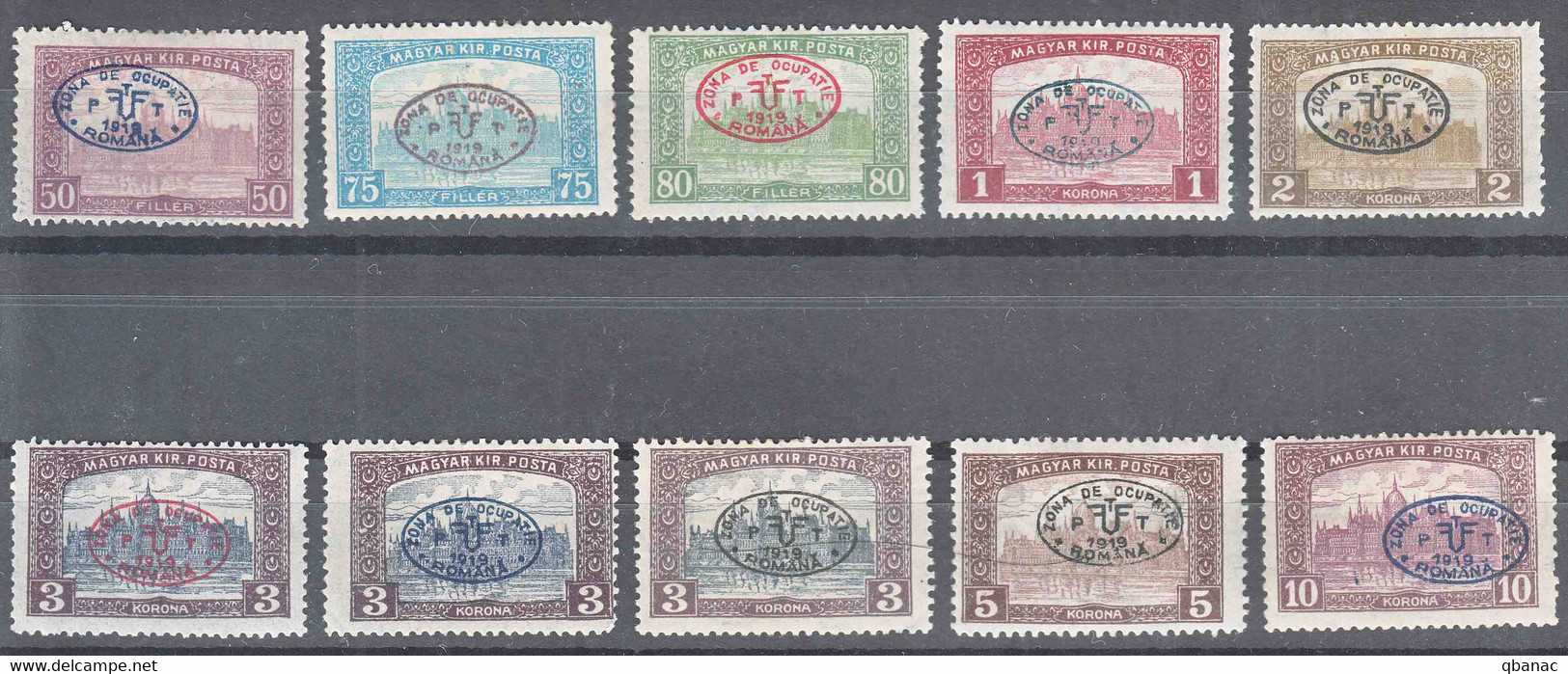 Hungary Debrecen Debreczin 1919 Parliament Mi#26-33 Including 31 A,b,c Mint Hinged, Some Heavy Hinged, Look - Debreczen