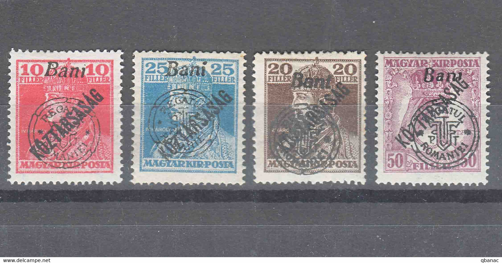 Romania Overprint On Hungary Stamps Occupation Transylvania 1919 Mi#61-64 Mint Hinged - Transylvania