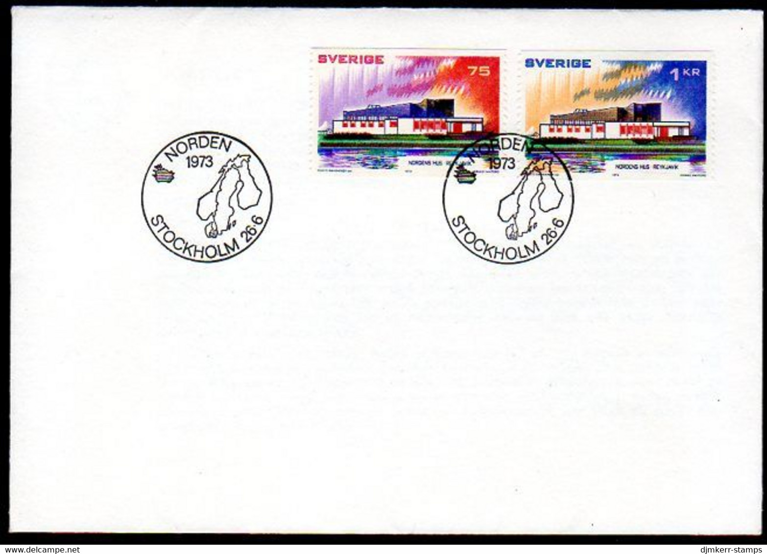 SWEDEN 1973 Nordic House FDC.  Michel 808-09 - FDC