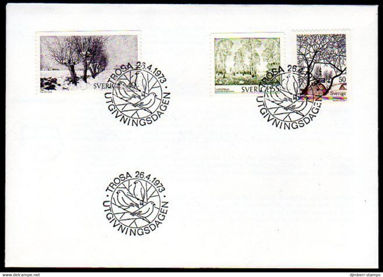 SWEDEN 1973 Definitive: Landscapes FDC.  Michel 801-03 - FDC