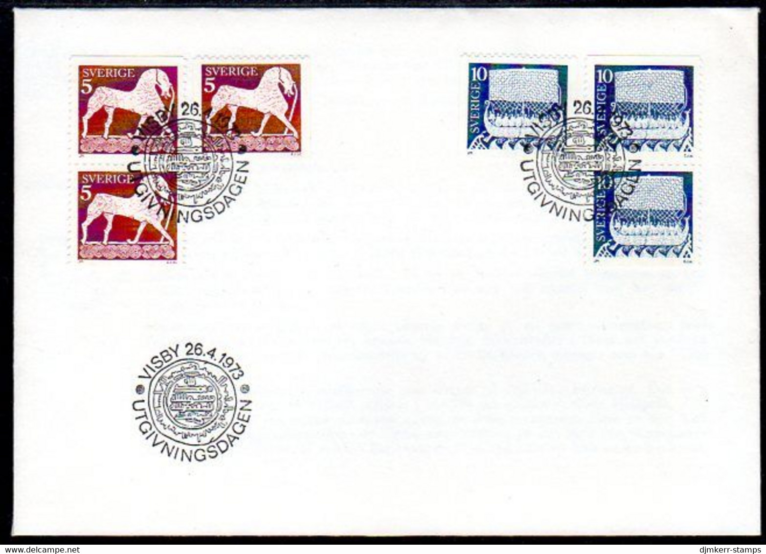 SWEDEN 1973 Definitive: Horse And Viking Ship  FDC.  Michel 799-800 - FDC