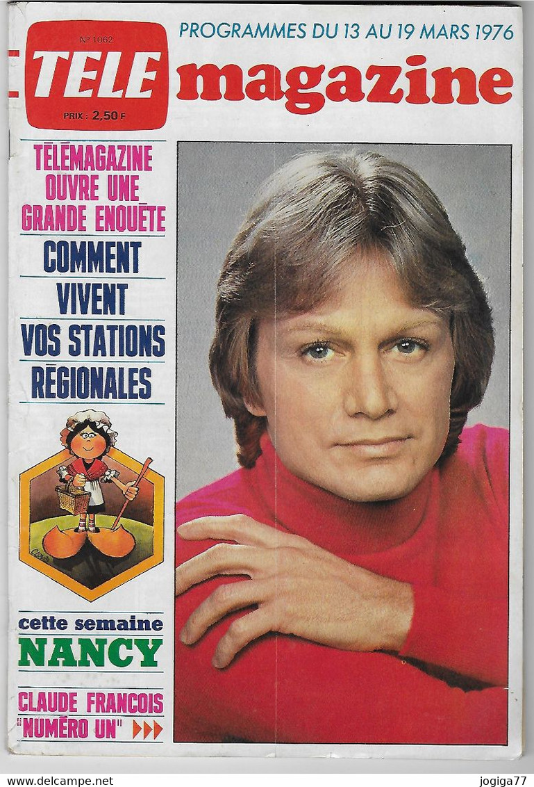 Télé Magazine  N° 1062 Mars 1976 -  Claude François - Television