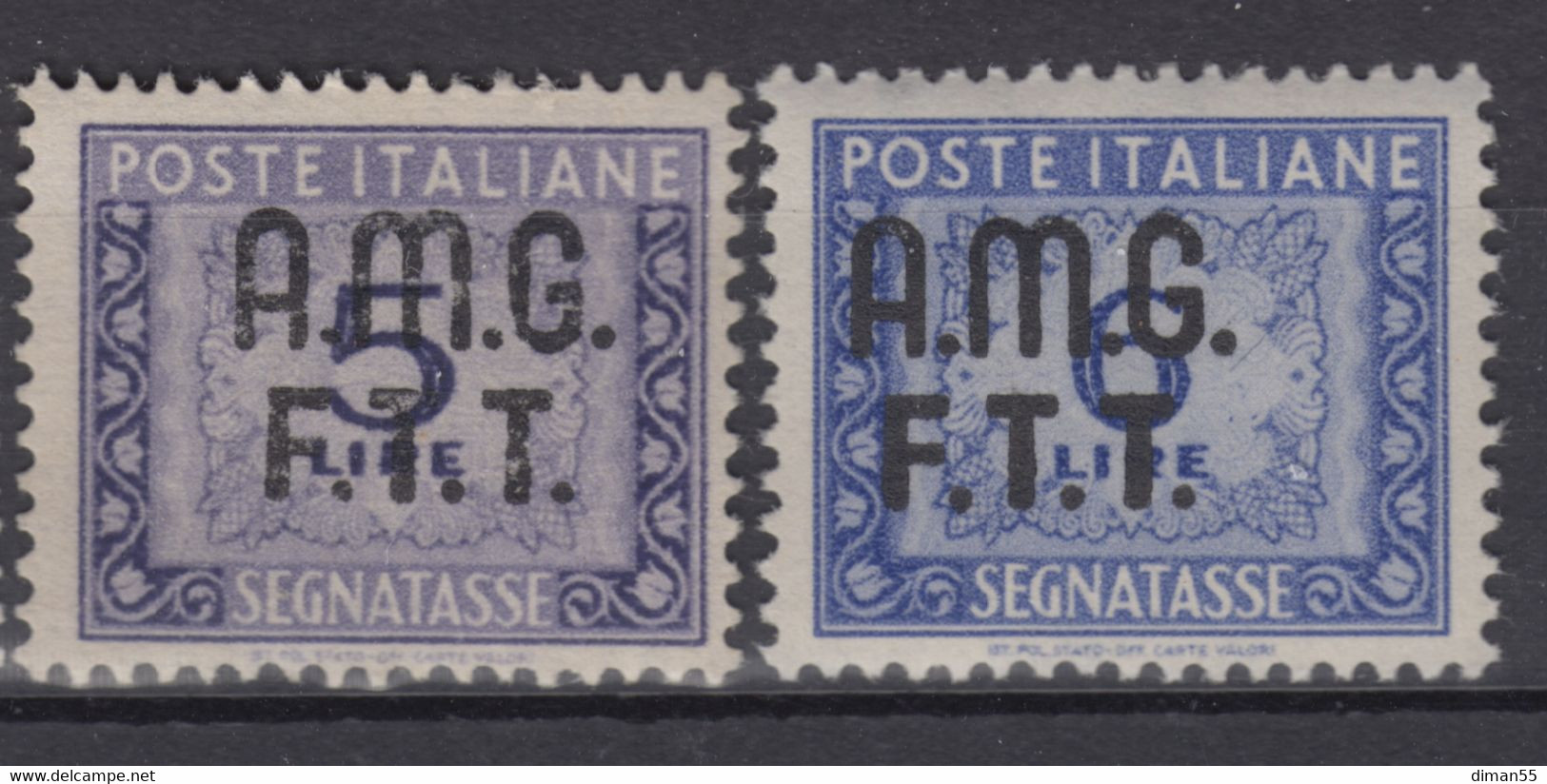 Trieste Zona A - AMG-FTT - Segnatasse N.5-15 - 1250 Euro - Gomma Integra MNH** Varietà Di Soprastampe Non Considerate - Taxe