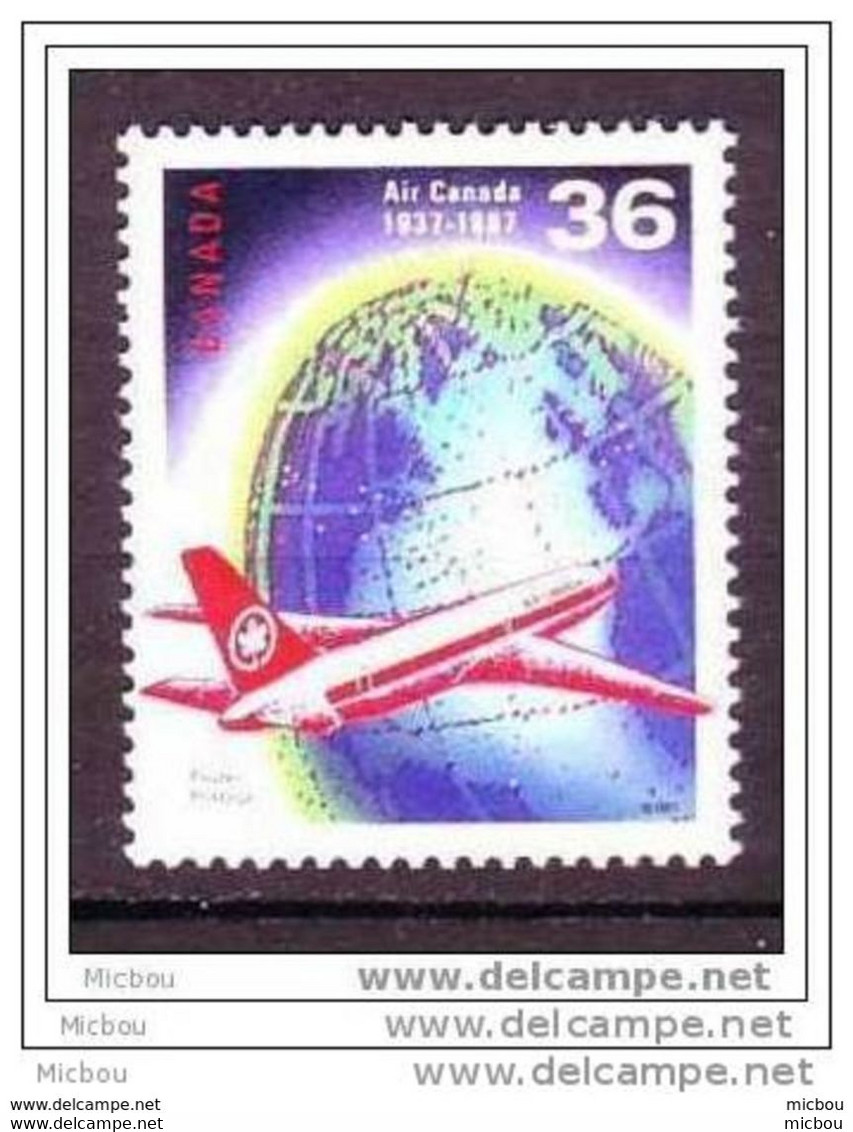 Canada, 1987, #1145, Air Canada, Avion, Plane, Terre, Earth - Aerei