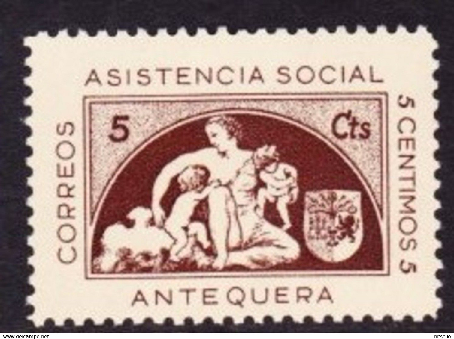 LOTE 2112A  //  (C160) ESPAÑA PATRIOTICOS -  EMISIONES REPUBLICANAS  ANTEQUERA  - EDIFIL Nº:5 **MNH - Emissioni Repubblicane