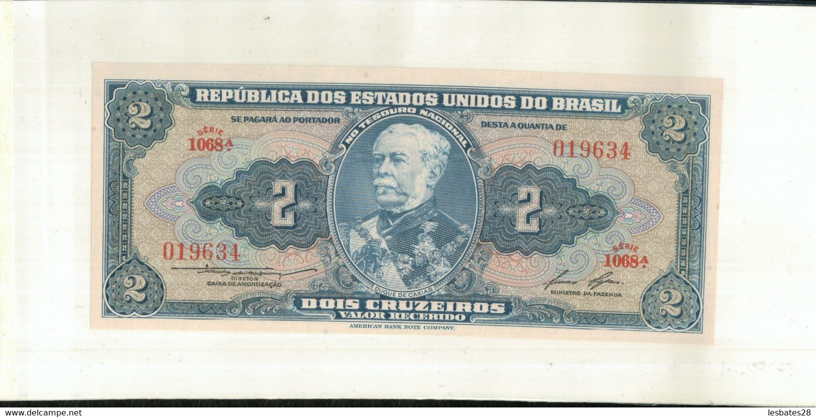 Billet De Banque 2 Cruzeiros BRÉSIL (1954)   TTB+  Sept 2020  Clas Noir 21 - Brésil