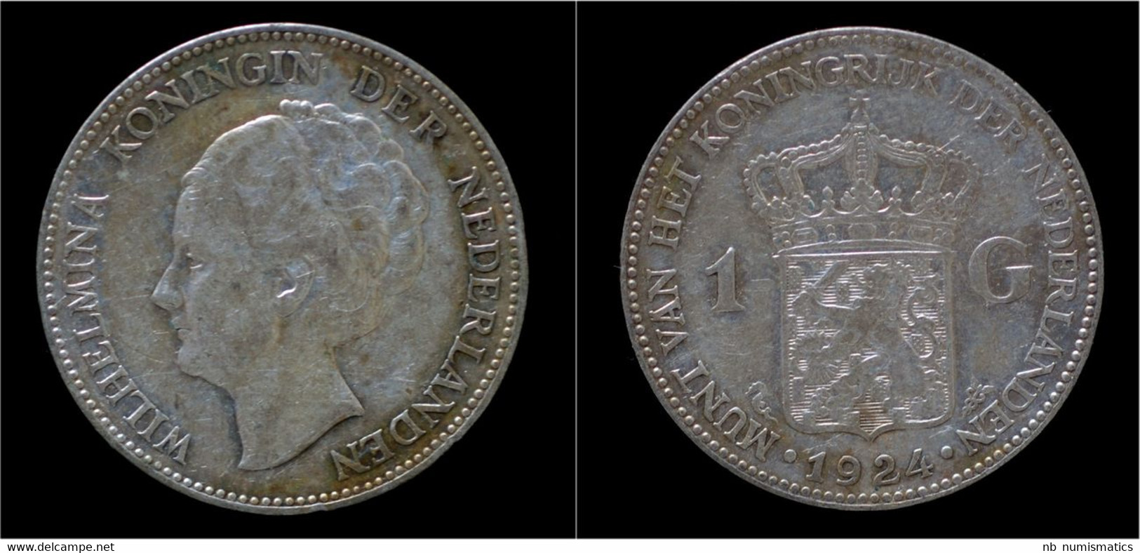 Netherlands Wilhelmina I 1 Gulden 1924 - 1 Gulden