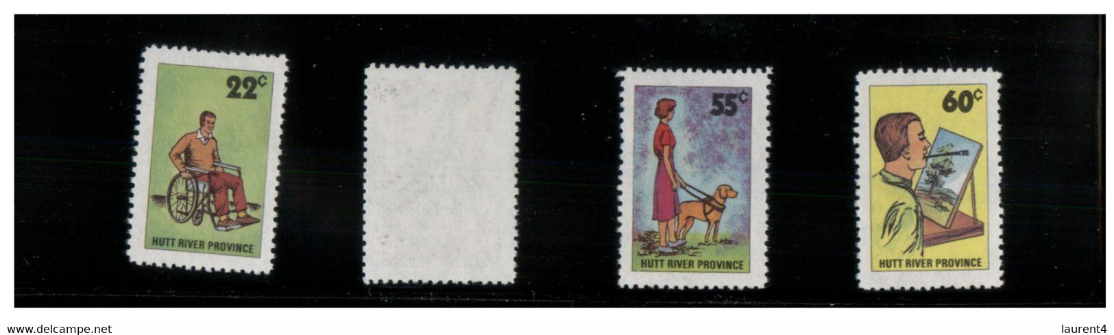 (O 17) Australia - Hutt River Province Cinderella Stamps (micro State) 1981 Disabled Year (4 Stamps) - Werbemarken, Vignetten