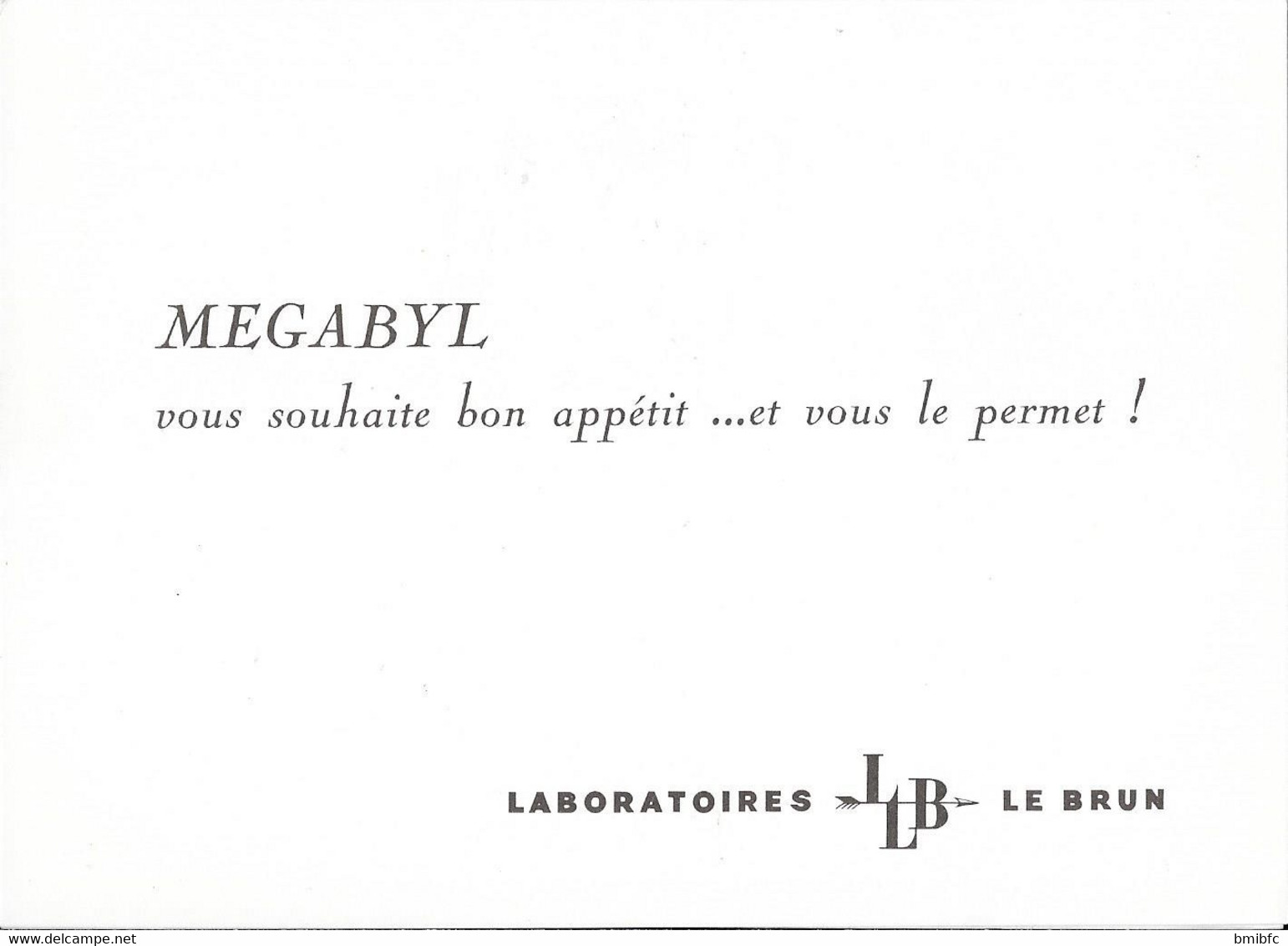 Menu Illustration Sempé  Publicitaire Laboratoires LE BRUN - MEGABYL Vous Souhaite Bon Appétit ...et Vous Le Permet ! - Menu