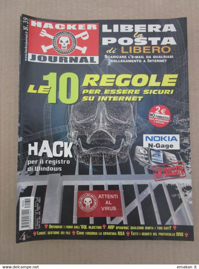 # HACKER JOURNAL N 39 MOLTI ALTRI NUMERI DISPONIBILI - Moda