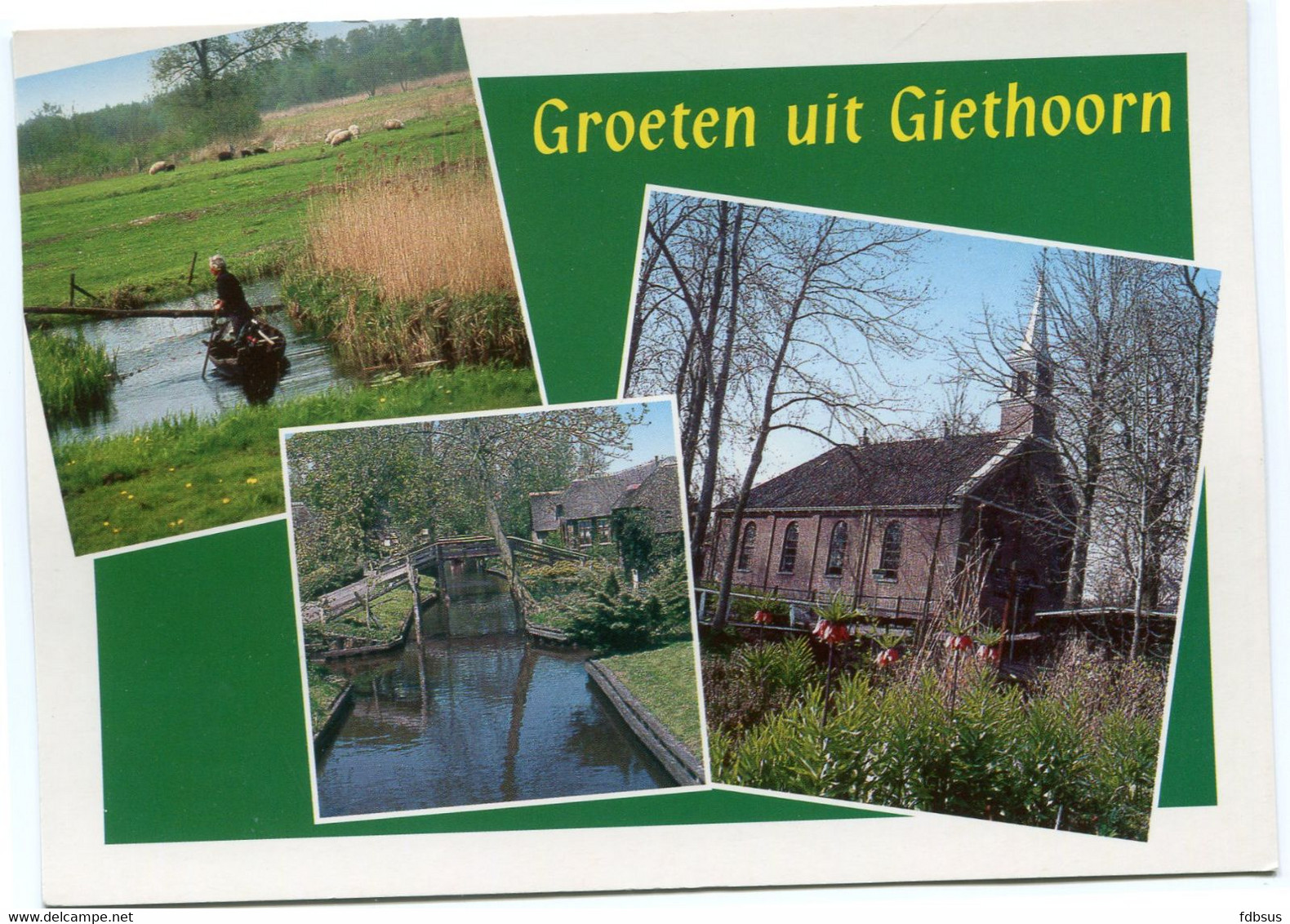 Groeten Uit Giethoorn - 3 Foto's Op Ongelopen Kaart - Uitg.van Der Meulen 12.752 - Giethoorn