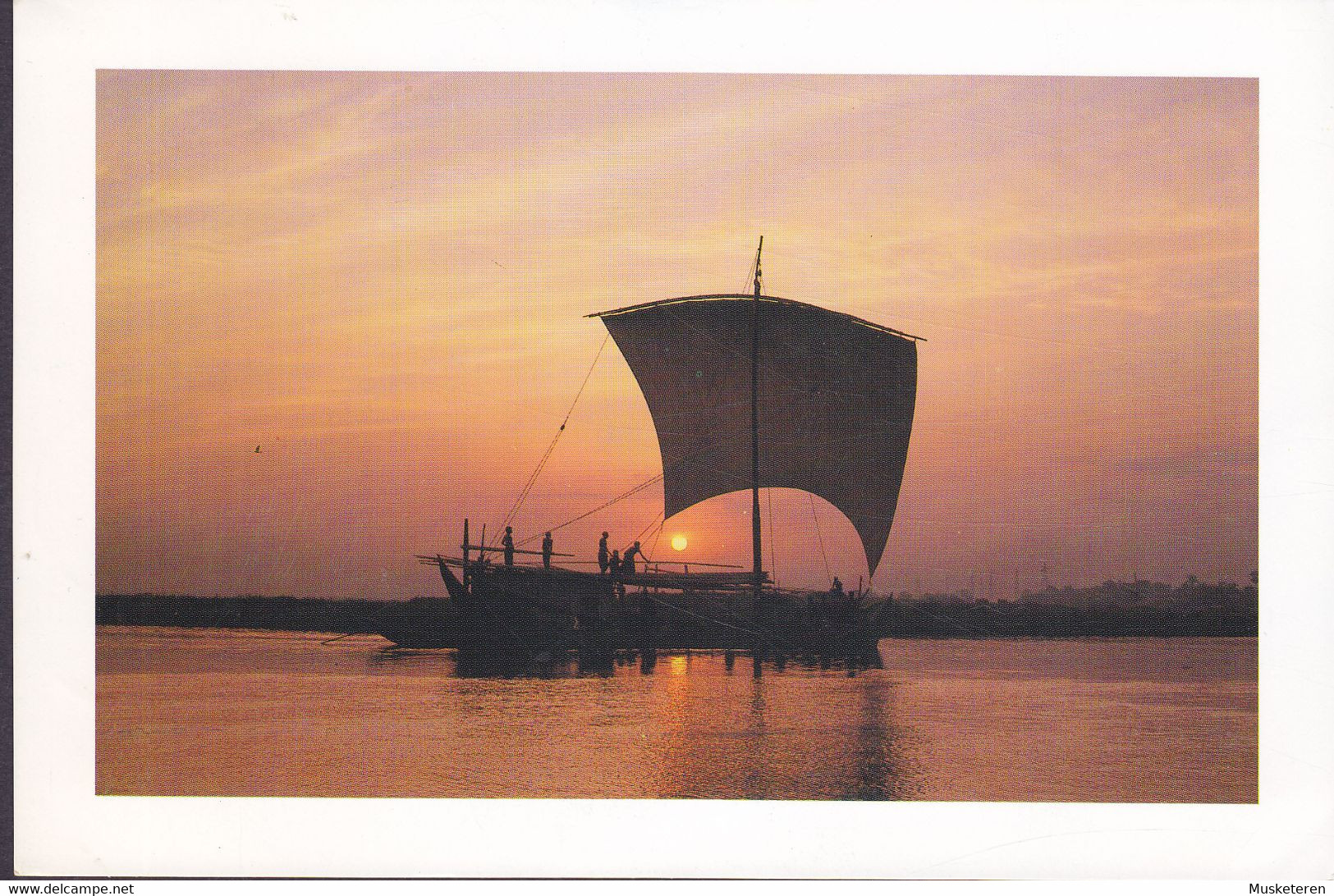 Bangladesh PPC Setting Sun & Boat Ship Schiff Bateau (2 Scans) - Bangladesch