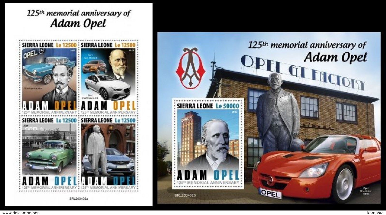 Sierra Leone. 2020  125th Memorial Anniversary Of Adam Opel. (0402ab) OFFICIAL ISSUE - Automobili