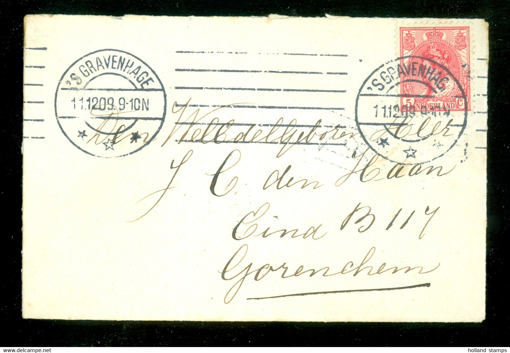 HANDGESCHREVEN BRIEFKAART Uit 1909 Gelopen Van 's-GRAVENHAGE Naar GORINCHEM   (11.828H) - Autres & Non Classés