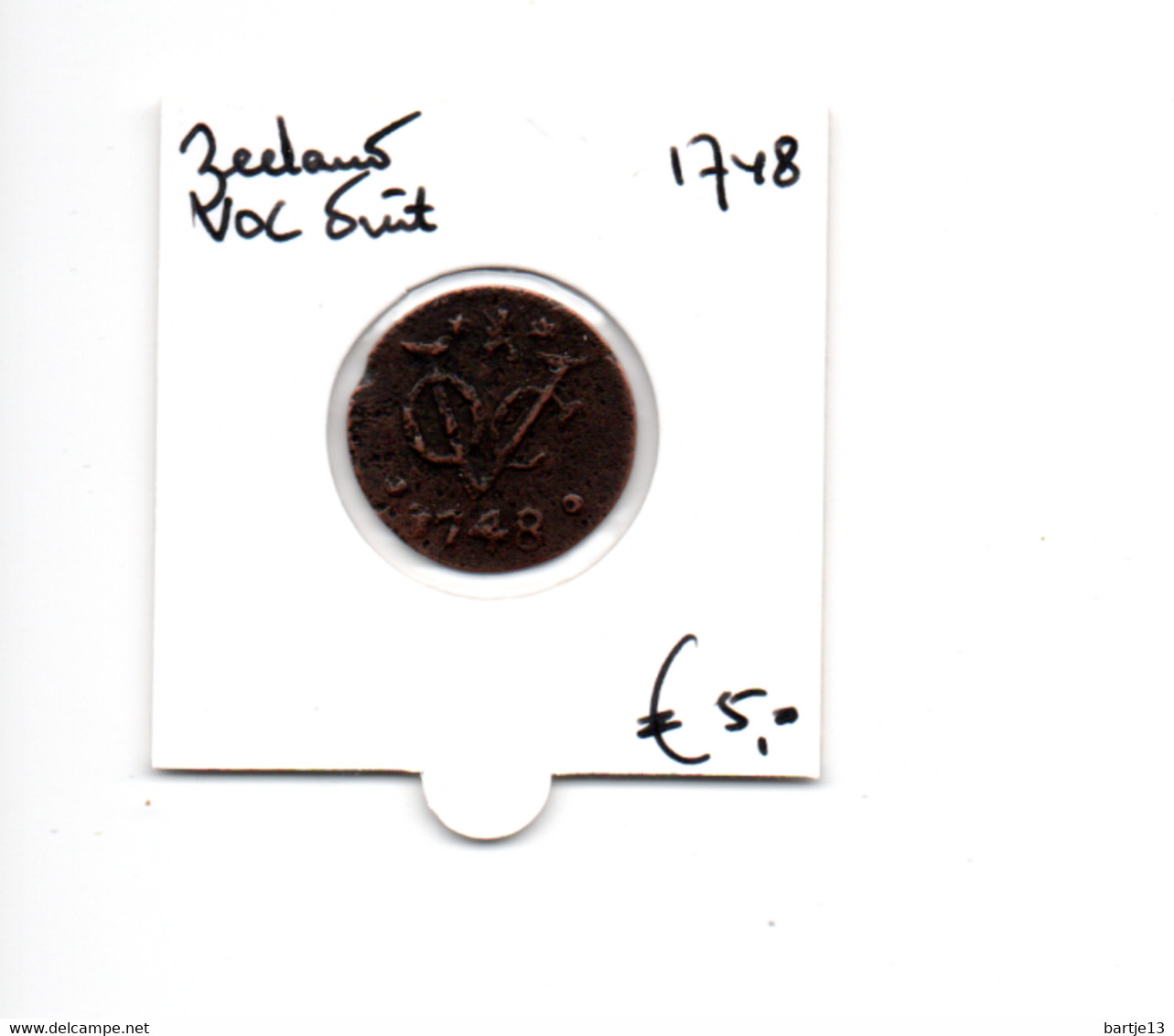 NEDERLAND ZEELAND VOC DUIT 1748 - Provincial Coinage