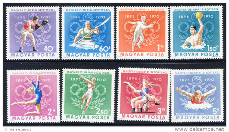 HUNGARY 1970 Olympic Commitee Set MNH / **.  Michel 2616-23 - Unused Stamps