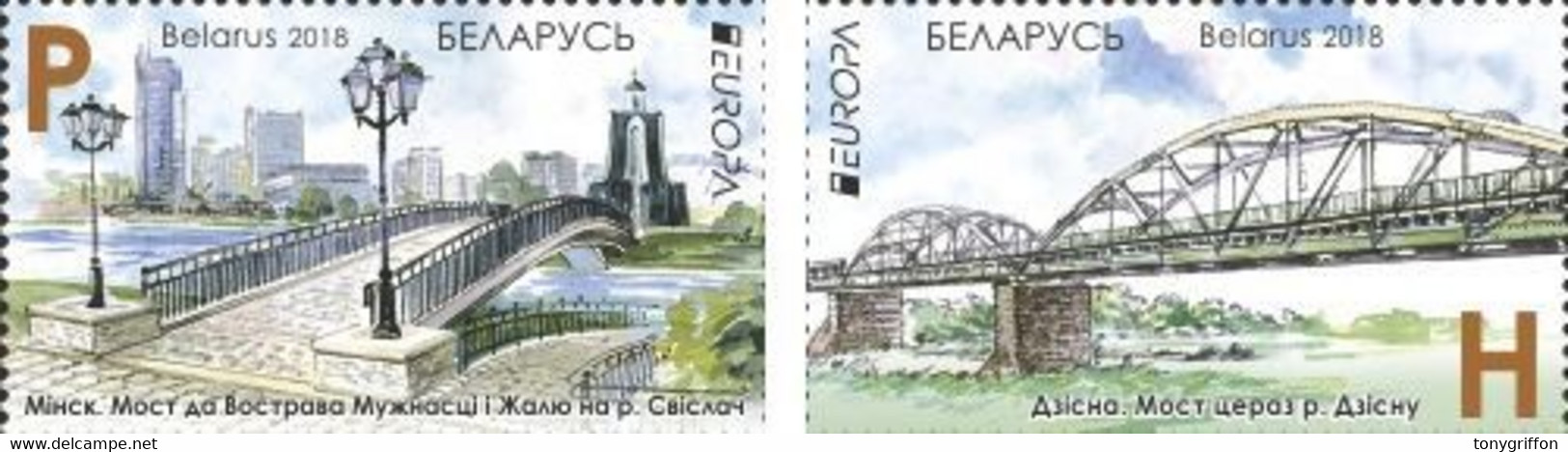 Weissrussland / Belarus / Biélorussie /BIAŁORUŚ 2018 MI.1245-46**,MA.1250-51,YVERT... Europa-Cept. Bridges MNH ** - Belarus