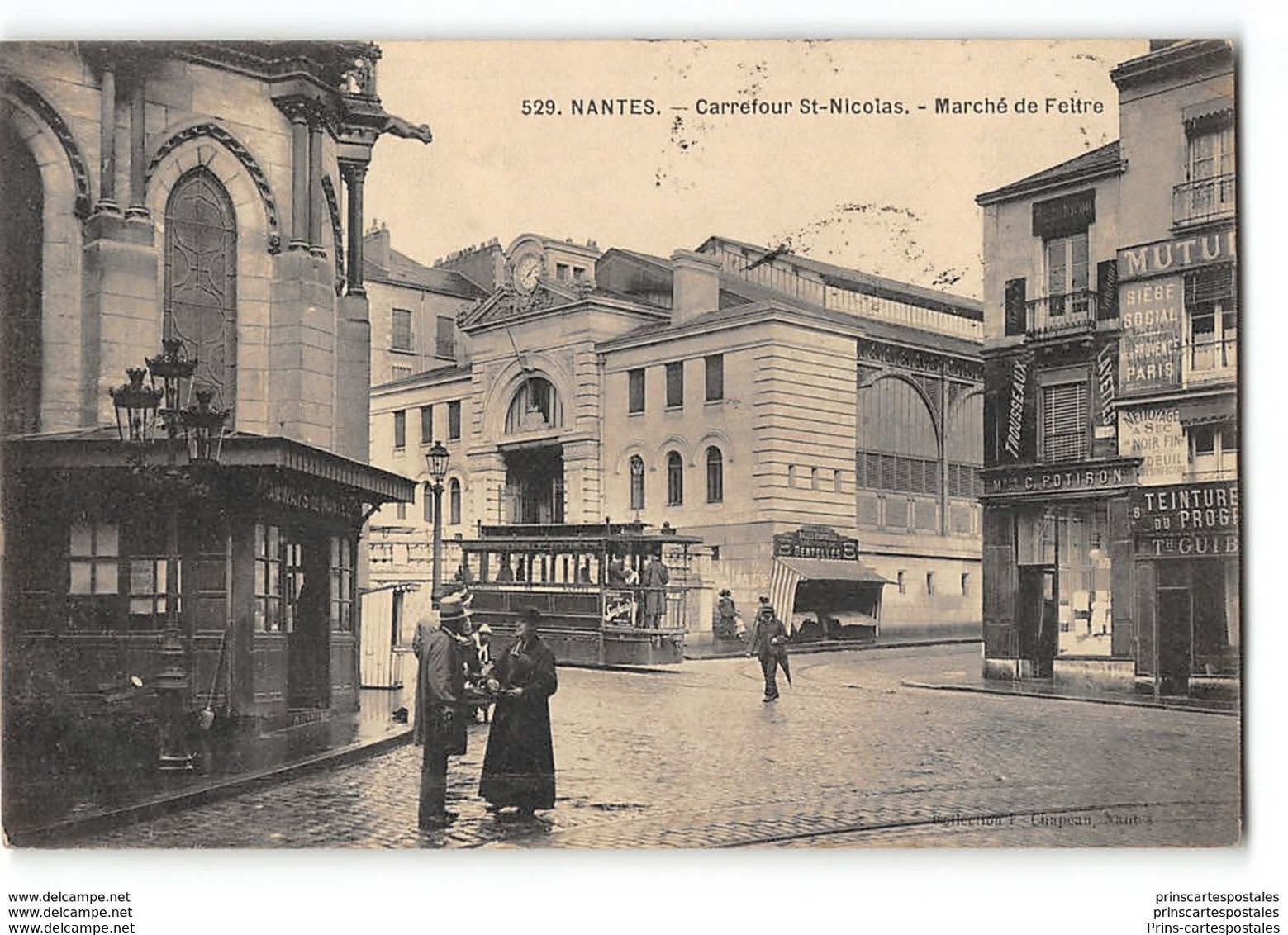 CPA 44 Nantes Carrefour St Nicolas Marché De Feltre Et Le Tramway - Nantes