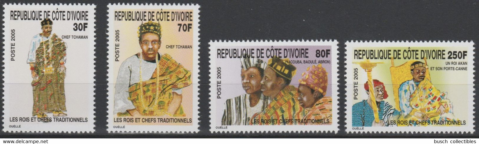 Côte D'Ivoire Ivory Coast Elfenbeinküste 2005 Mi. 1405 - 1408 Rois Et Chefs Traditionnels Kings Könige - Ivory Coast (1960-...)