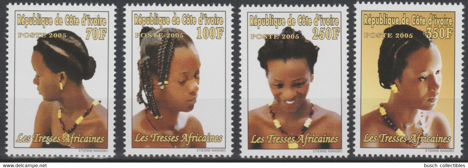 Côte D'Ivoire Ivory Coast Elfenbeinküste 2005 Mi. 1345 - 1348 Tresses Africaines Damenfrisuren - Ivory Coast (1960-...)