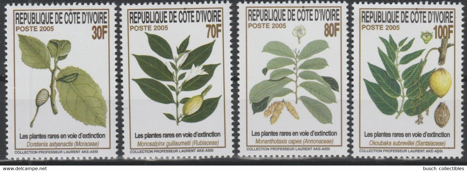 Côte D'Ivoire Ivory Coast Elfenbeinküste 2005 Mi. 1471 - 1474 Plantes Rares Rare Plants Seltene Pflanzen Flore Flora MNH - Ivoorkust (1960-...)