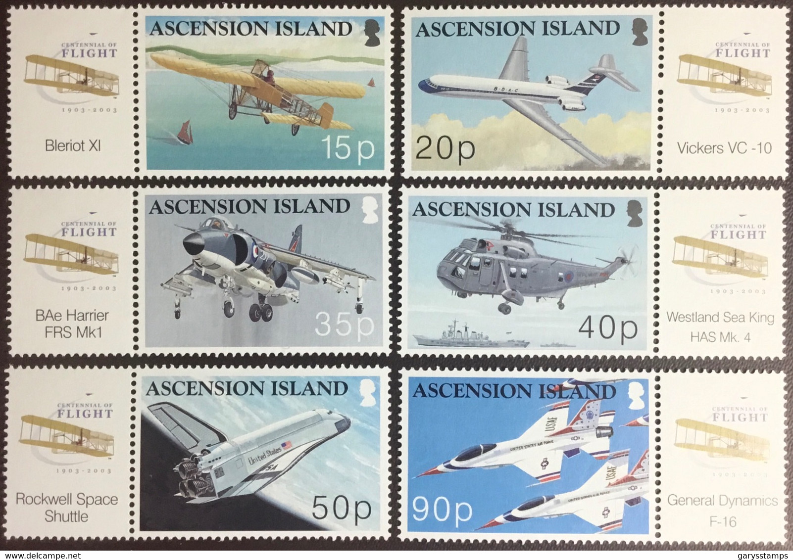 Ascension 2003 Powered Flight Centenary Aircraft MNH - Isola Di Sant'Elena