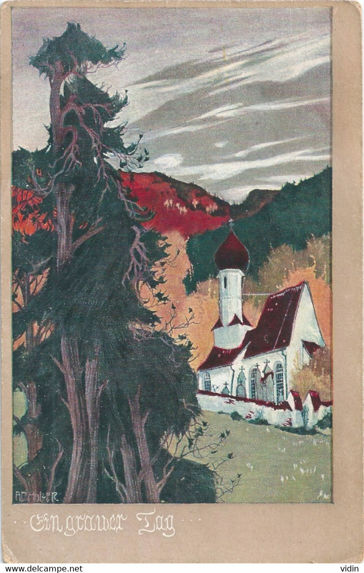 Eglise Litho Par Ad. Holzer - Holzer, Adi