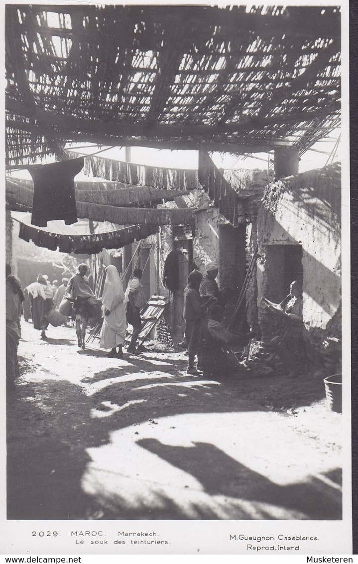 Morocco Maroc PPC Marrakesh Le Souk Des Teinturiers M. Gueegnon Echte Real Photo Véritable (2 Scans) - Marrakech