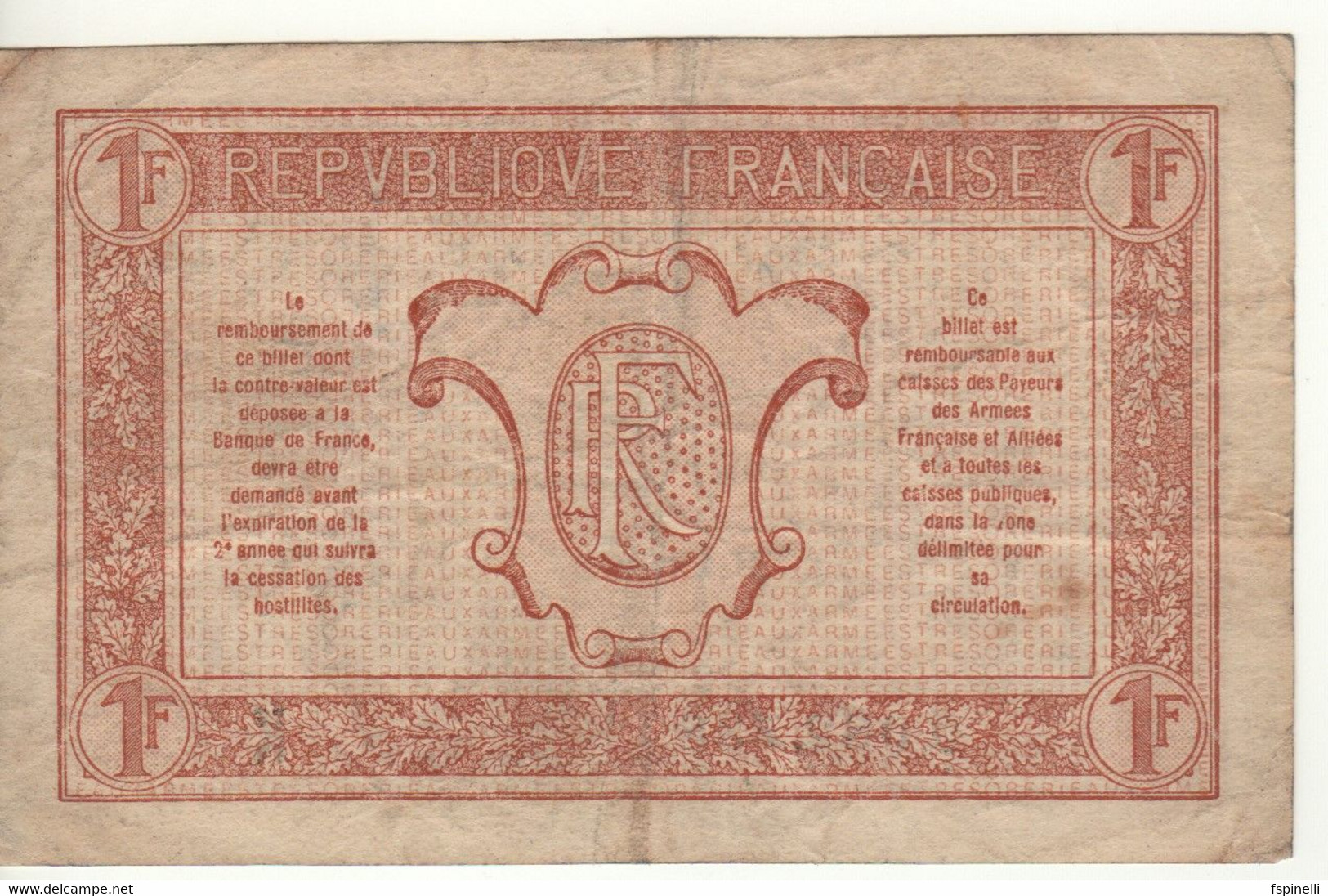 FRANCE  1 Franc  (Trésorerie Aux Armées)   PM2   ND  1917  (Woman With Child, Soldier With Dog) - 5 F 1912-1917 ''Bleu''
