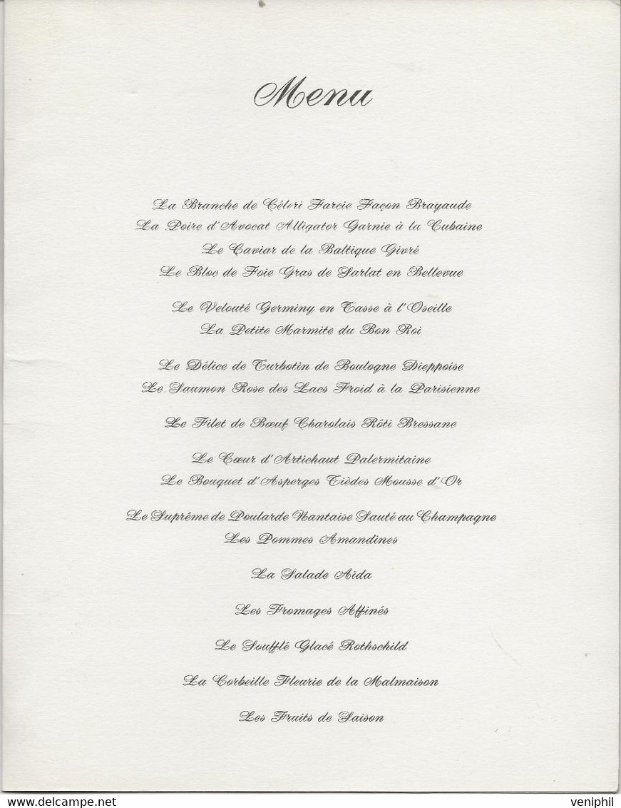 PAQUEBOT FRANCE -MENU -DINER DE GALA -30 MARS 1969 -TB - Menus