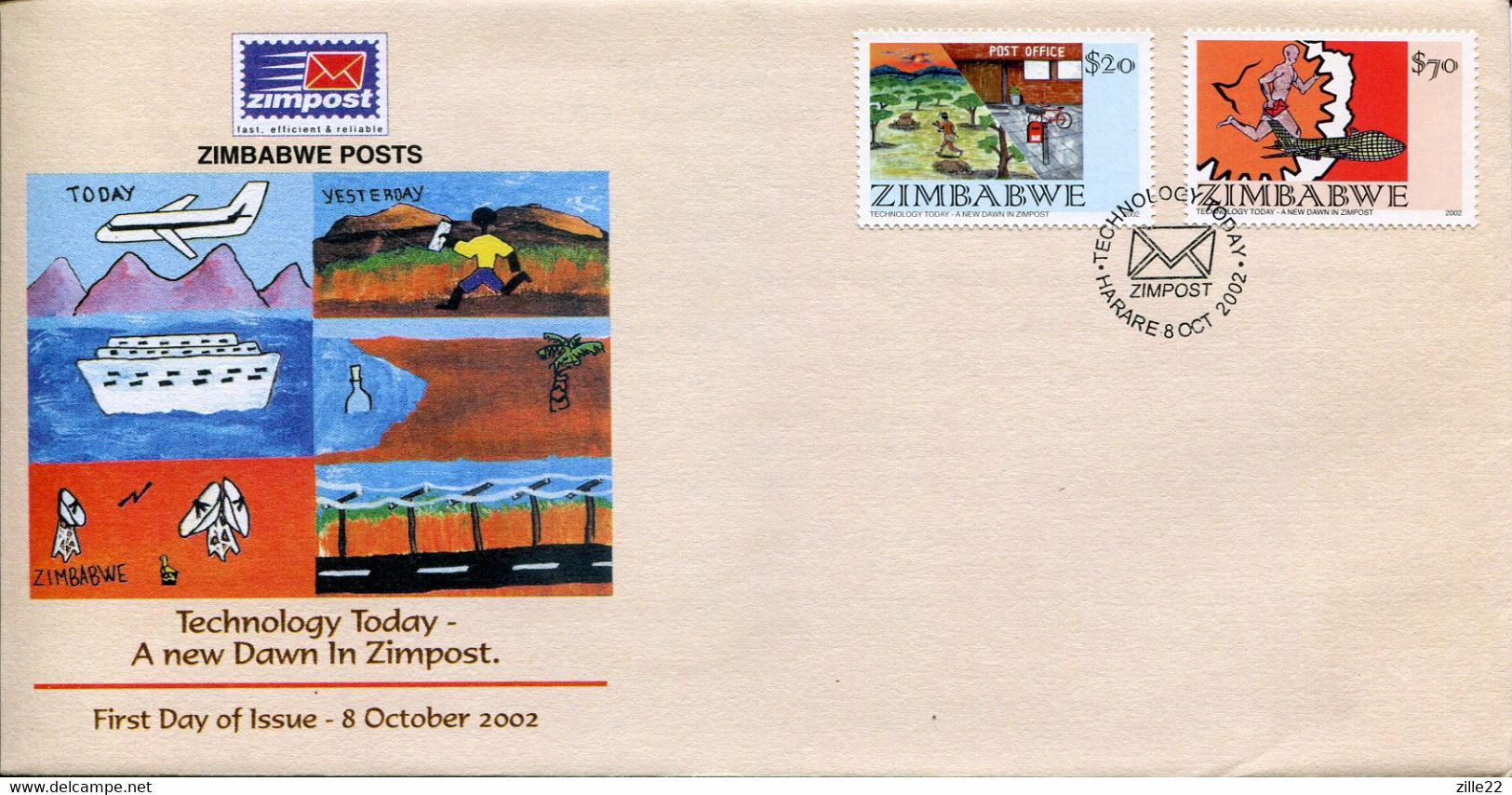 Zimbabwe Mi# 740-1 Used On Official FDC  - Postal Service - Zimbabwe (1980-...)