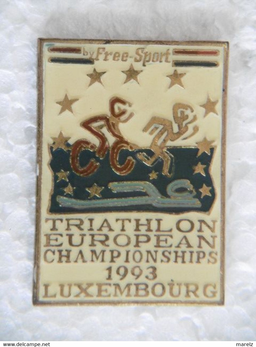 Pin's - Sports Cyclisme "TRIATHLON EUROPEAN CHAMPIONSHIP 1993" LUXEMBOURG By FREE SPORT - Ciclismo