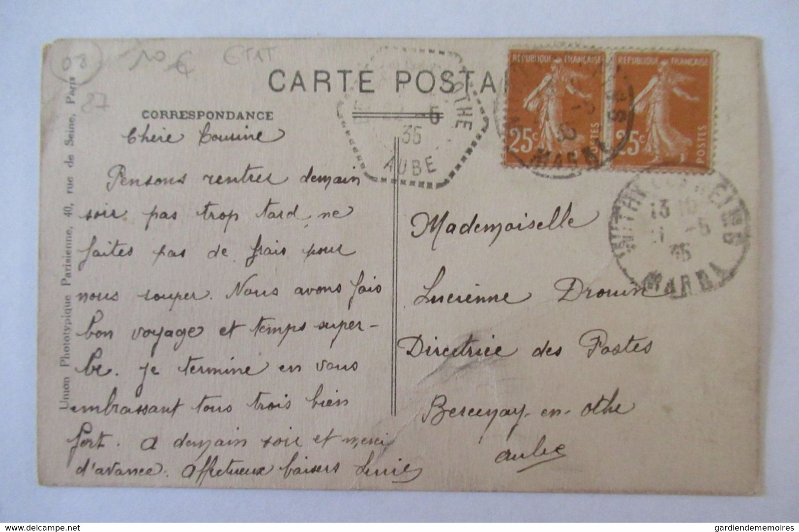 Le Thour (Ardennes) - Grand'Rue - Veuve Rigaux éditeur - Cachet Postal De Recette Auxiliaire Bercenay En Othe - Sonstige & Ohne Zuordnung