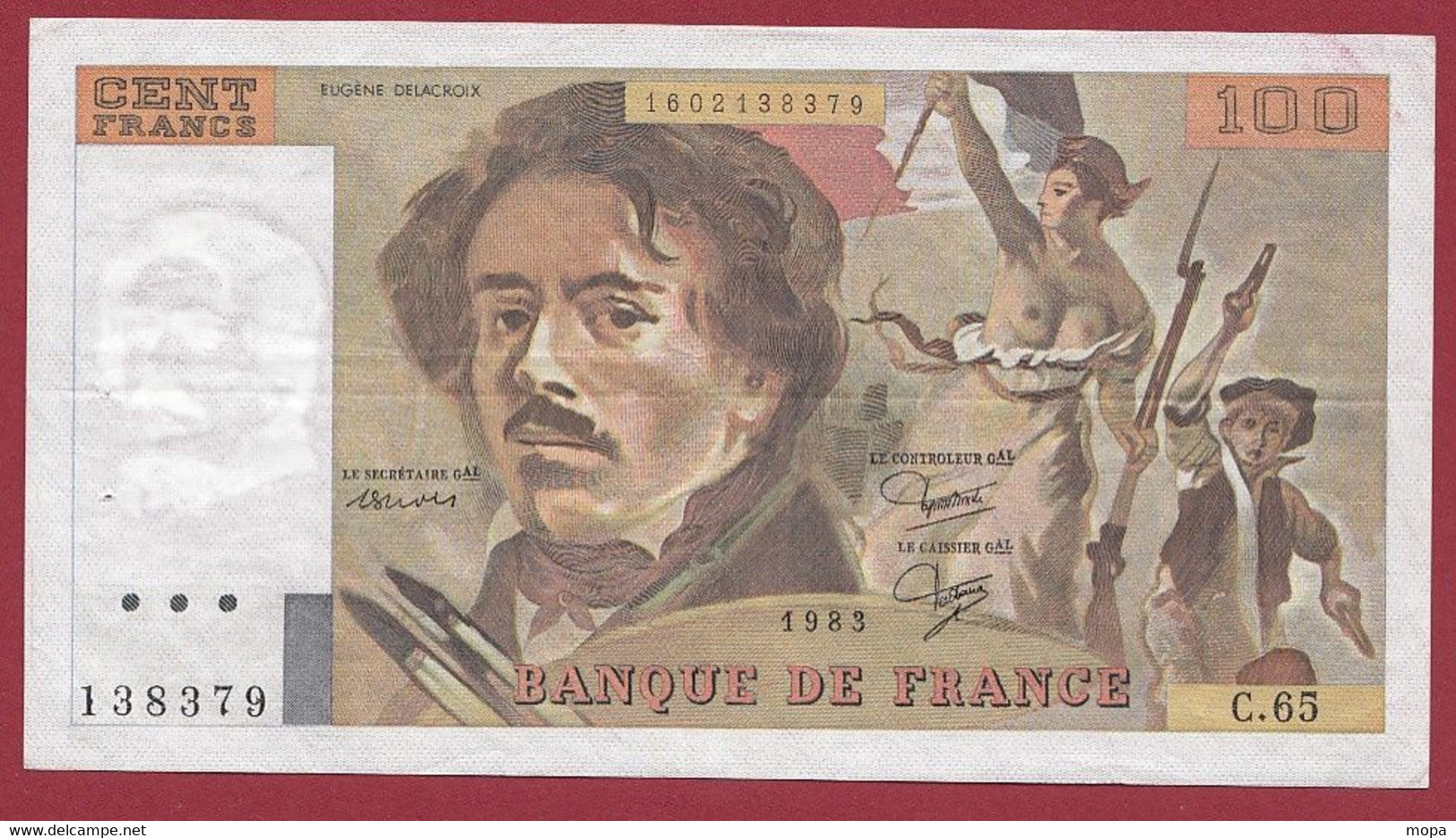 100 Francs "Delacroix" 1983----ALPH. C.65-- DANS L 'ETAT - 100 F 1978-1995 ''Delacroix''