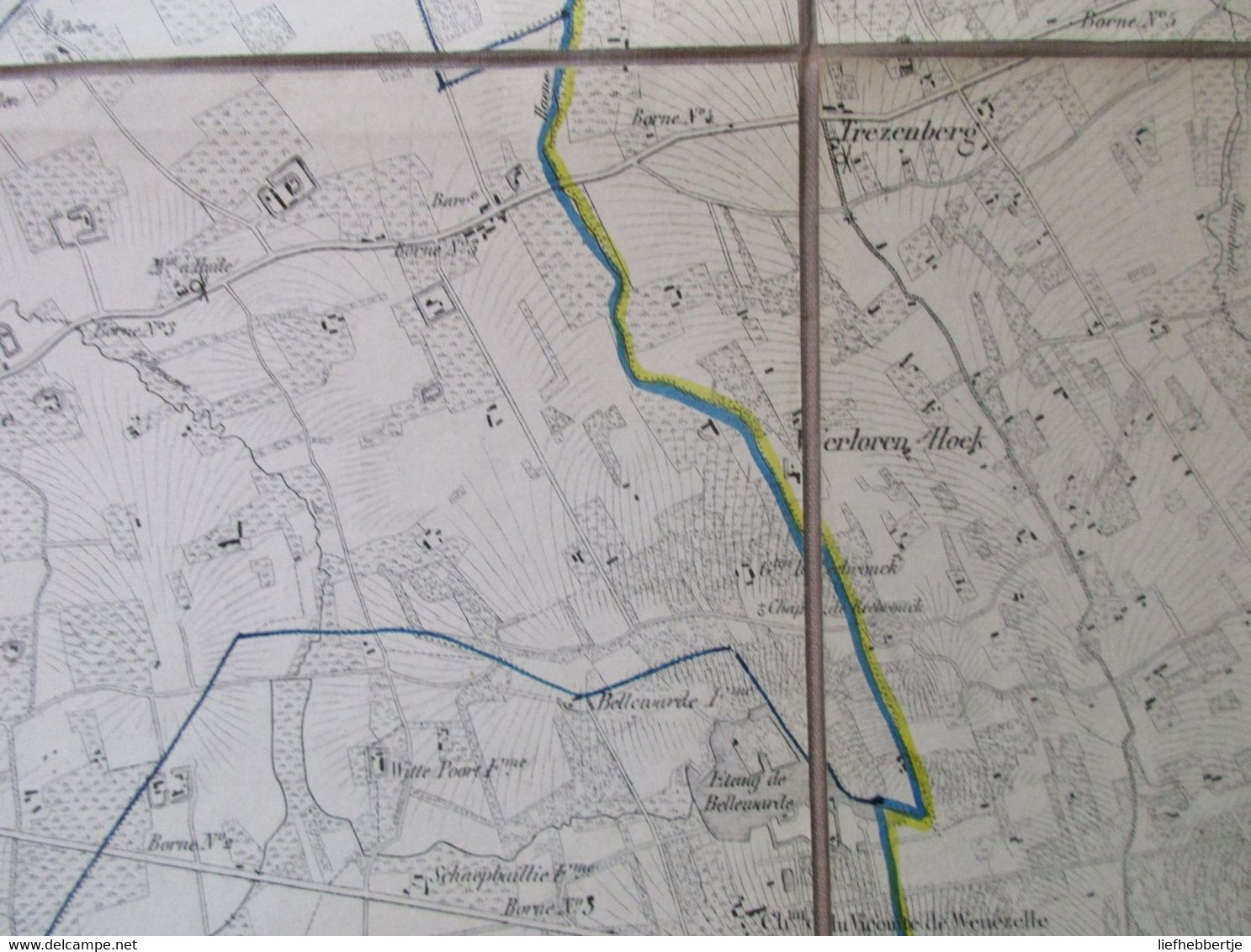 Ieper - Stafkaart Vandermaelen - Met Elveringe Boezinge Ieper Langemark Poelkapelle Vlamertinge Brielen Enz. - Topographical Maps