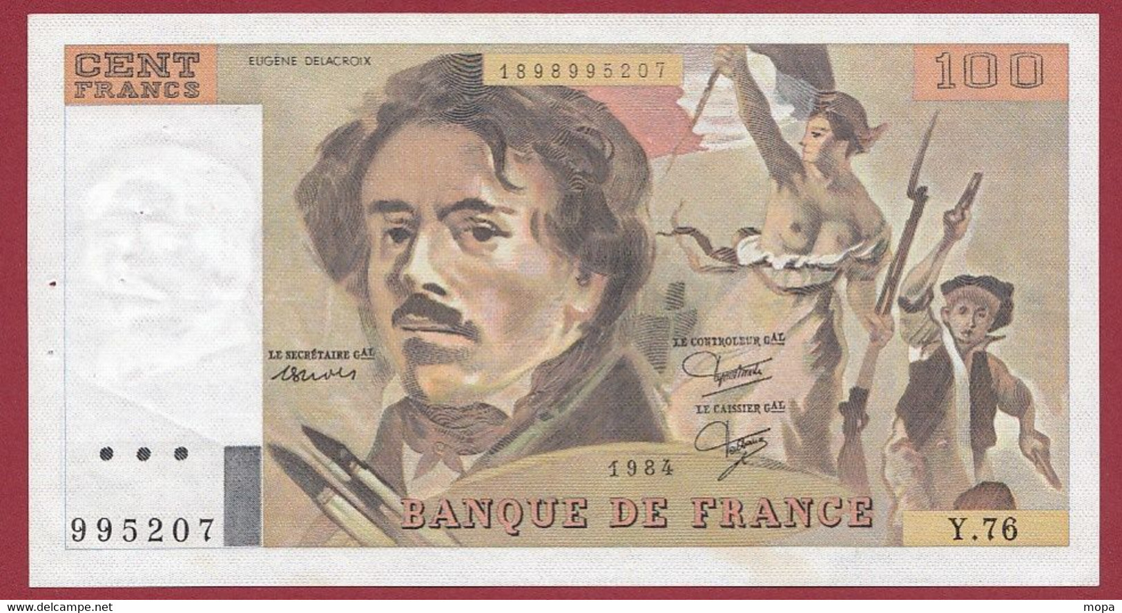 100 Francs "Delacroix" 1984----ALPH. Y.76-- DANS L 'ETAT - 100 F 1978-1995 ''Delacroix''