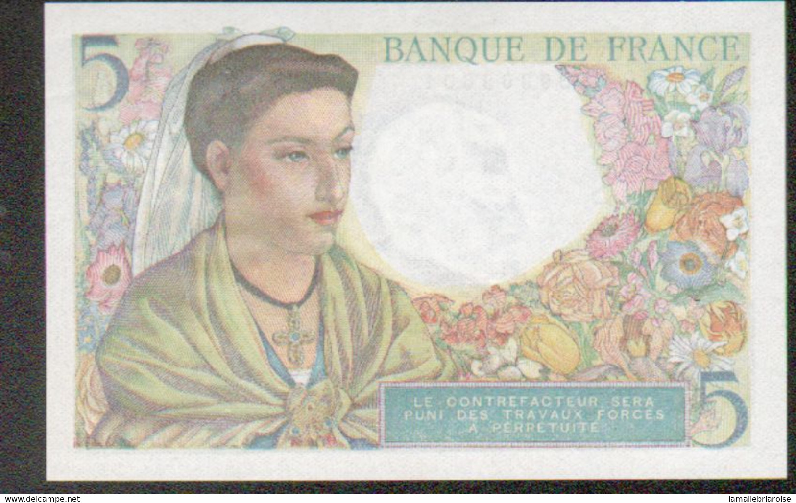 Billet 5 Francs Berger, 22=7=1943 - 5 F 1943-1947 ''Berger''