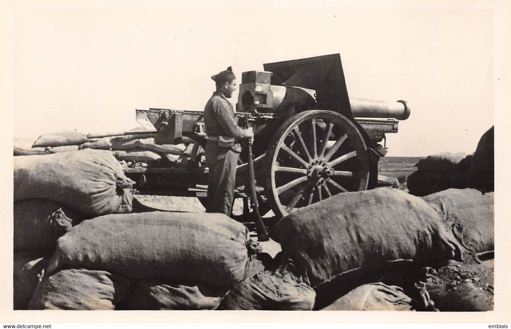 FRONT D'ARAGÓ Guerre D'Espagne 1936. Série B-4.Canon Pris à L'ennemi. Carte Photo - Autres & Non Classés