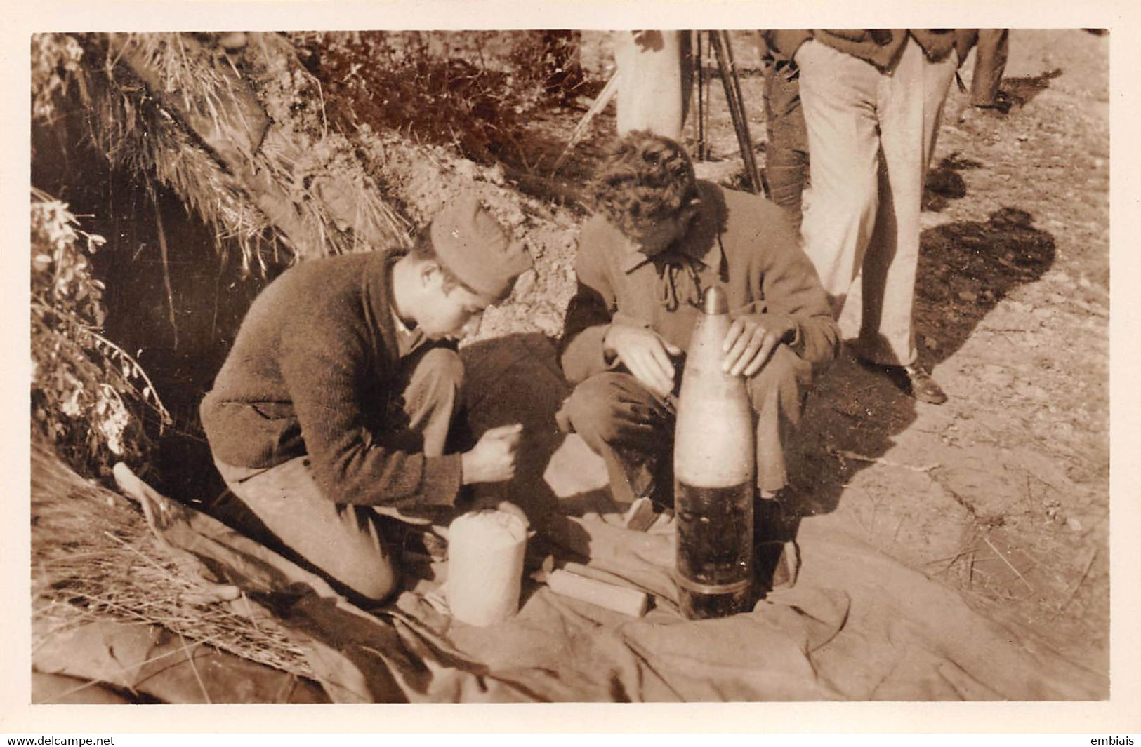 FRONT D'ARAGÓ Guerre D'Espagne 1936. Série B14. Préparation De La Charge D'un Obus. Carte Photo - Autres & Non Classés