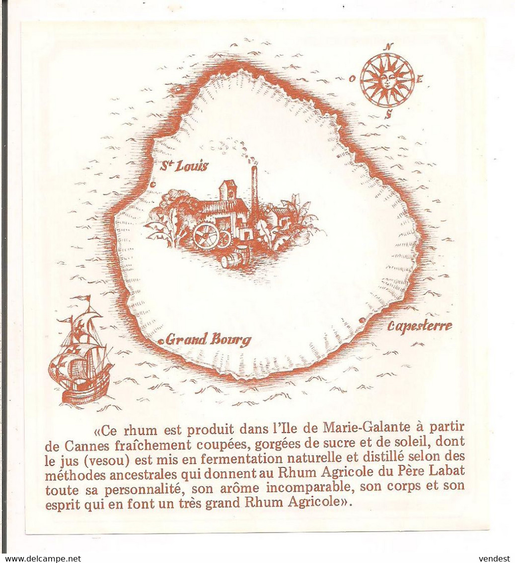 Etiquette  RHUM Du Père Labat - Rhum Agricole Marie Galante - Héritiers Ed. Rameau - 50° -  GUADELOUPE - - Rhum