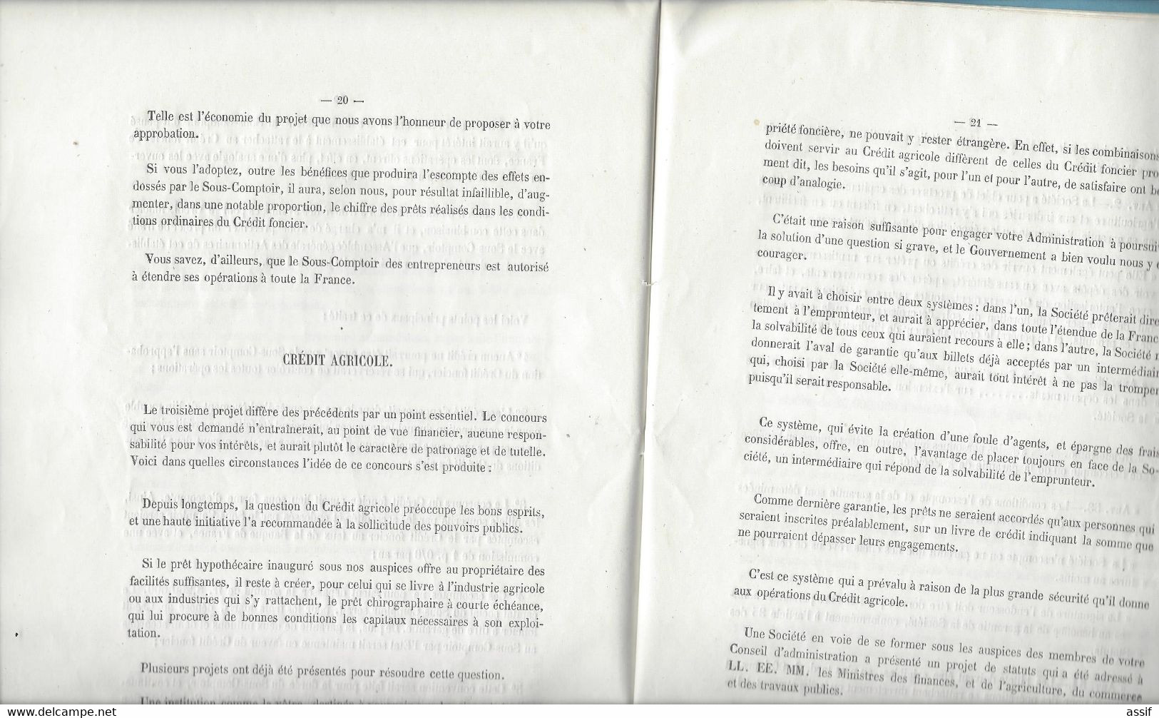 Crédit Foncier De France 1859  Frémy Compte Rendu Exercice 1858 ( Aux Origines Du Crédit Agricole  Banque En France ) - Sin Clasificación