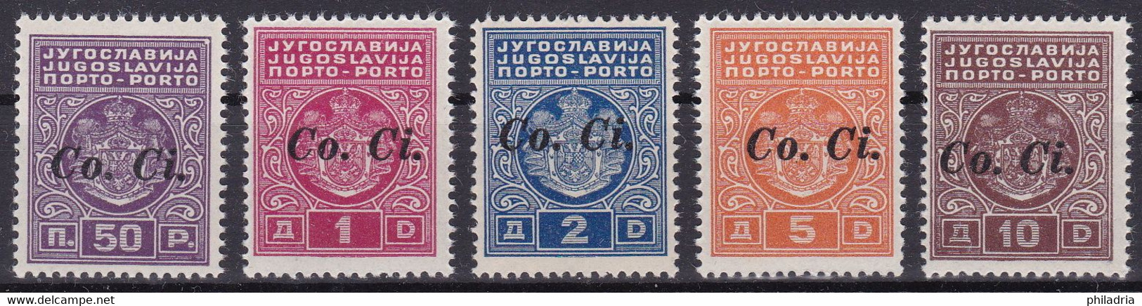 Lubiana, Ljubljana, Postage Due, Overprint Co.Ci., Complete Set, MNH, Very Good Quality, All Stamps Signed Pečnik - Lubiana