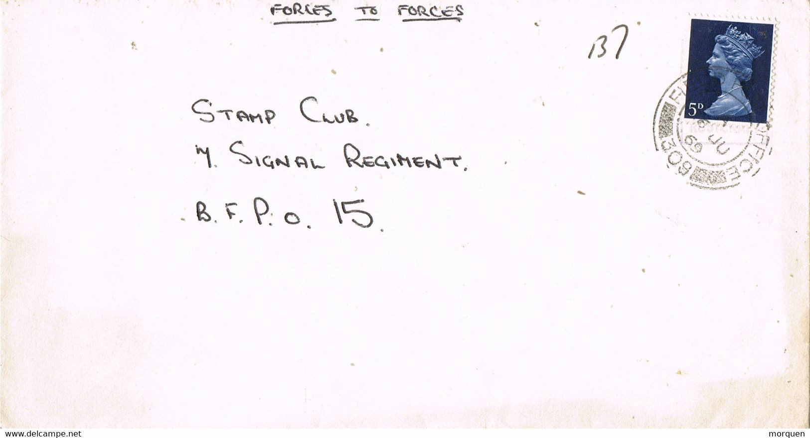 37756. Carta  Field Post Office Num 309. EGYPT 1969 . Military Post To Hertford - Covers & Documents